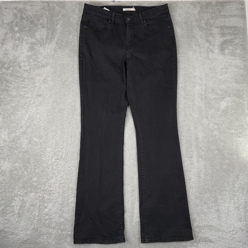 Levis Classic Bootcut Jeans Womens 12L 31x34 Black Denim Stretch Waterless